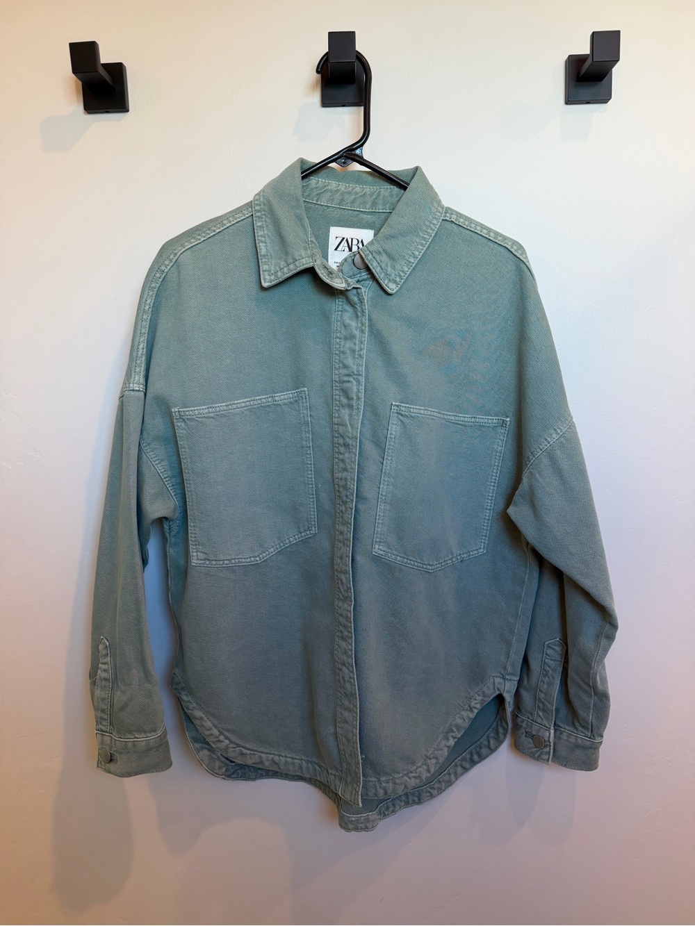 Zara Oversized Button-Up Jean Jacket - Picture 2 of 4